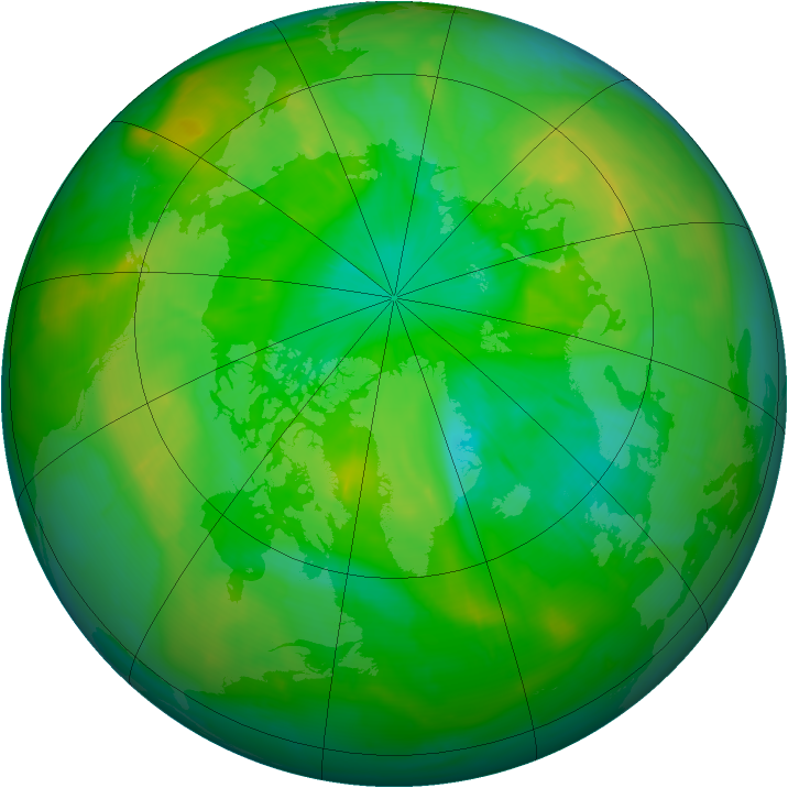 Arctic ozone map for 02 July 2009